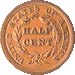 .gif of the reverse of a classic head half cent in extremely fine condition