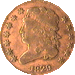 .gif of the obverse of a classic head half cent in fine condition