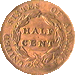 .gif of the reverse of a classic head half cent in fine condition