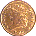 .gif of the obverse of a classic head half cent in very fine condition