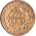 .gif of the reverse of a classic head half cent in extremely fine condition