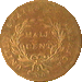 .gif of the reverse of abust type half cent in good condition