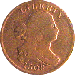 .gif of the obverse of a bust type half cent in very good condition