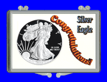 .gif of a 3x2 congratulations silver eagle dollar coin holder