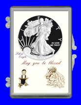 .gif of a silver eagle wedding year coin holder