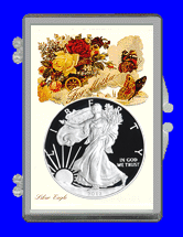 .gif of a 3x2 coin holder for a silver eagle dollar - Mother's day flower bouquet design
