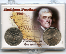.gif of a 3x2 snap lock coin holder for the Louisiana purchase 1903 jefferson nickel