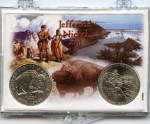 .gif of a 3x2 snap lock coin holder for the 2005 buffalo and ocean veiw jefferson nickels