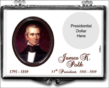 .gif of a 3" x 2" snap lock presidential dollar holder for the Thomas Jefferson dollar