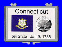.gif of a 3x2 snap lock coin holder for the Connecticut statehood quarter