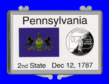 .gif of a 3x2 snap lock coin holder for the Pennsylvania statehood quarter