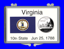 .gif of a 3x2 snap lock coin holder for the Virgina statehood quarter