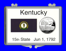 .gif of a 3x2 snap lock coin holder for the Kentucky statehood quarter
