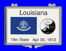 .gif of a 3x2 snap lock coin holder for the Louisiana statehood quarter