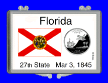 .gif of a 3x2 snap lock coin holder for the Florida statehood quarter