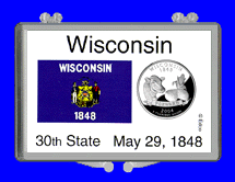 .gif of a 3x2 snap lock coin holder for the Wisconsin statehood quarter