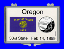 .gif of a 3x2 snap lock coin holder for the Oregon statehood quarter