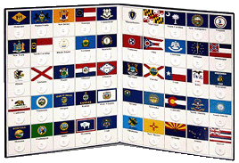 Jake's - 50 State Flag Statehood Quarter Coin Board