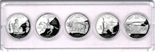 .gif of a 5 coin snap lock coin holder for 5 statehood quarters