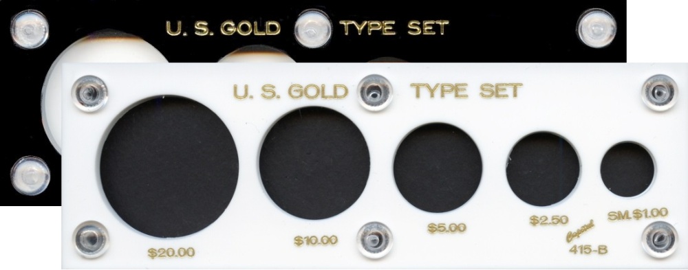 Capital Plastics CP-415B 5-Coin Holder U.S. Gold Type Set Small $1.00 - www.jakesmp.com