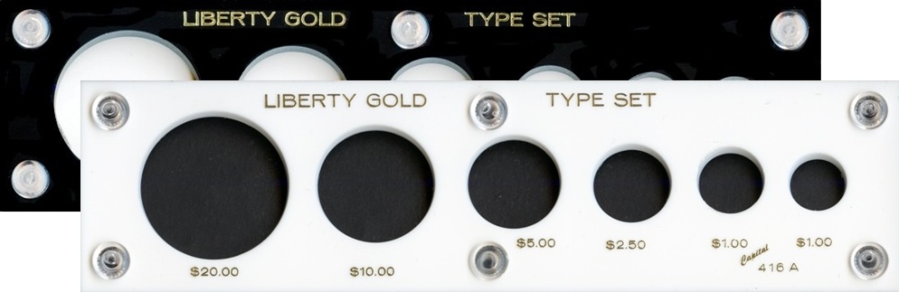 Capital Plastics 416A Liberty Gold Type Set 6-Coin Holder - www.jakesmp.com