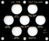 Capital Plastics 429B 7-Coin Holder U.S. Type Half Dollars