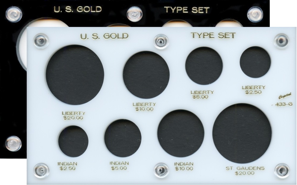Capital Plastics 433G U.S. Gold Type Set 8-Coin Holder - www.jakesmp.com