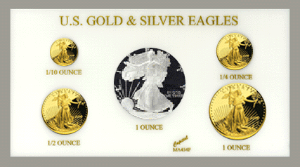 .gif of a Capital plastic coin holder for silver and gold eagles