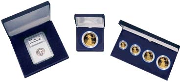 .gif of a clamshell single coin certified coin gift box