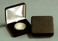 Air-Tite Black Leatherette Clamshell Box Single Coin.