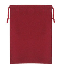 .gif of burgundy velour drawstring keepsake coin pouch