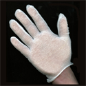 light weight white cotton glove with hand