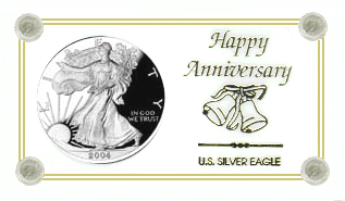 .gif of a deluxe silver eagle coin holder for a happy anniversary