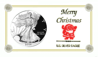 .gif of a deluxe silver eagle merry christmas coin holder