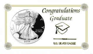.gif of a deluxe congratualations graduate coin holder for a silver eagle dollar