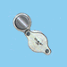 .gif of a h.e. harris 10x doublet lens magnifying glass in a chromed frame
