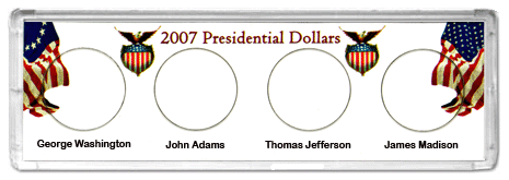 .gif of Marcus 4 coin presidential dollar coin holder
