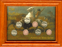 .gif og oak frame coin display for buffalo nickels