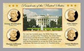 .gif of kennedy mint four coin presidential dollar coin holder