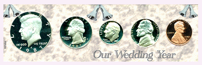 .gif of a 5 coin our wedding year coin holder
