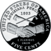 .gif of a commemorative design commemorative jefferson nickel wristwatch