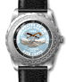 .gif of a peace medal design commemorative jefferson nickel men's wristwatch with a painted dial