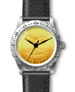 .gif of a peace medal design jefferson nickel woman's wrist watch with a gold plated coin