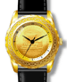 .gif of a keel boat design jefferson nickel men'swristwatch in a gold plated coin and case