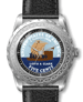 .gif of a keel boat design jefferson nickel men's wristwatch with a painted dial