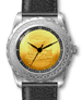 .gif of a keel boat design jefferson nickel men's wristwatch with a gold plated dial