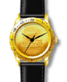 .gif of a keel boat design jefferson nickel woman's wristwatch in a gold plated coin and case