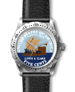 .gif of a keel boat design jefferson nickel woman's wristwatch with a painted dial