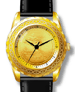 .gif of a woman's wristwatch with a ocean view design jefferson nickel in a gold plated case