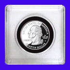.gif of a whitman 2x2 plastic coin holder with a black ring